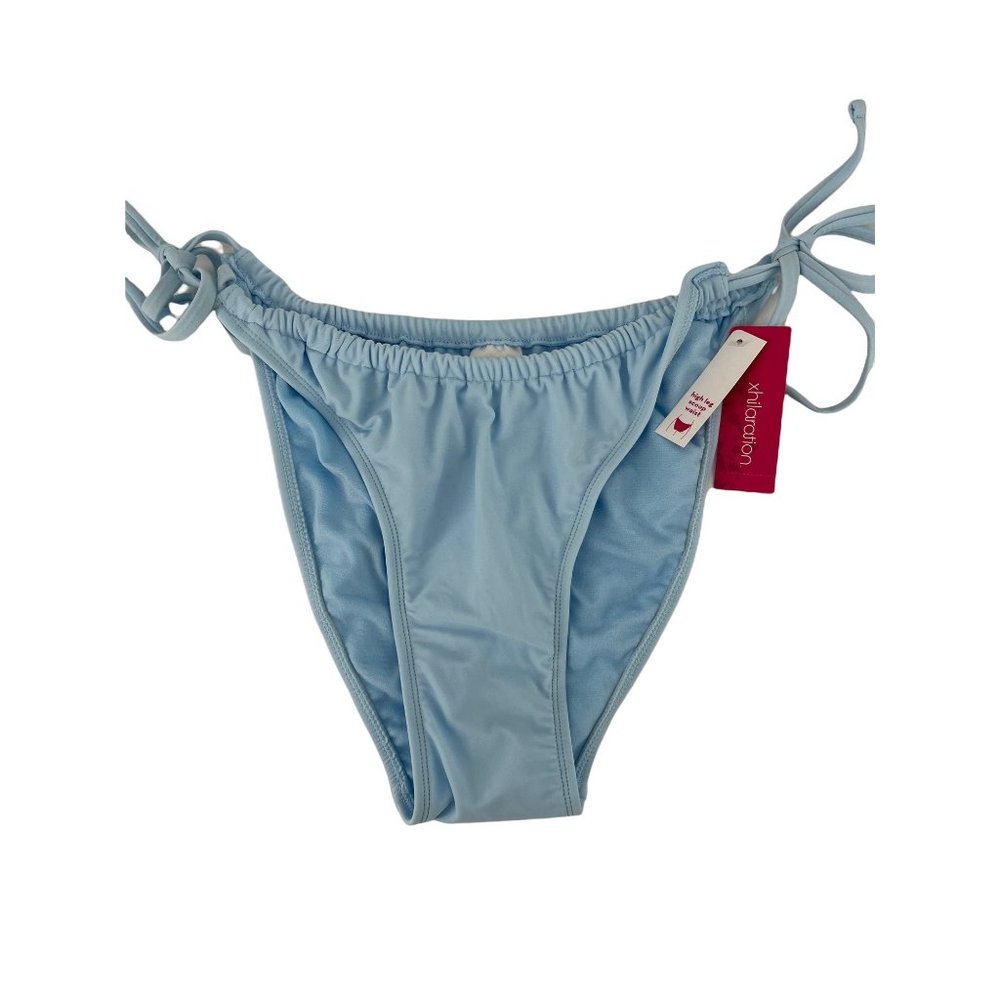 Xhilaration high leg bikini bottom XL scoop waist light blue
